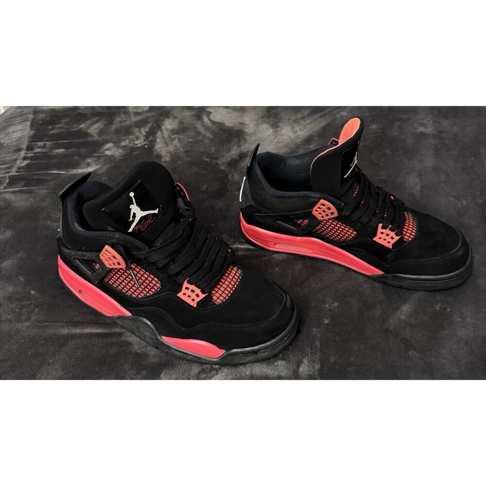 Size 10.5 - Nike Air Jordan 4 Retro-Mid Red Thunder-Fair Condition